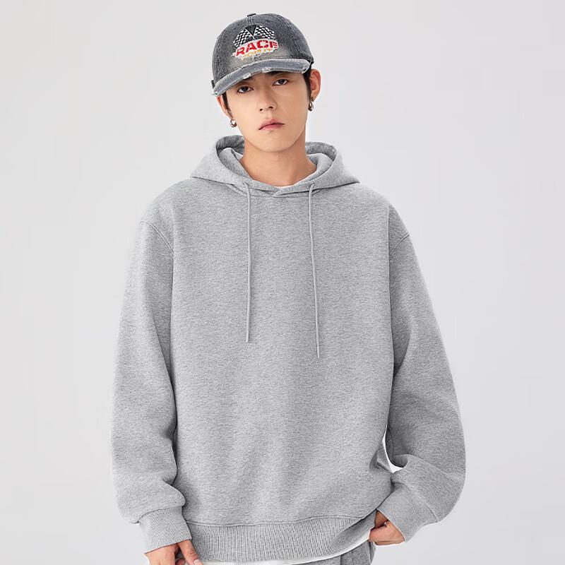 MINISO Men's Fleece-Lined Hooded Sweatshirt