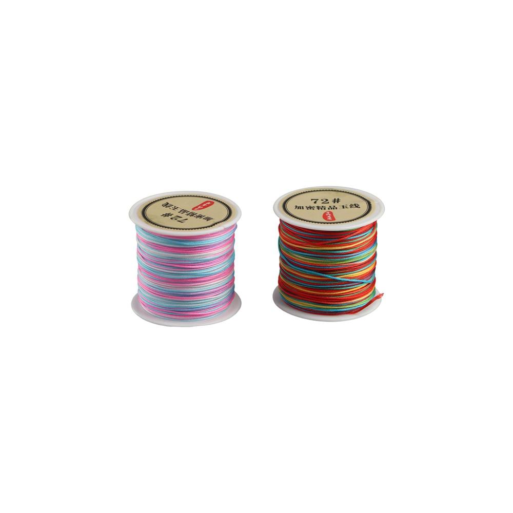 Nylon DIY Chinese Knot Jewelry Making Bracelet Rainbow Rope Braided String Thread Cord Macrame Cord