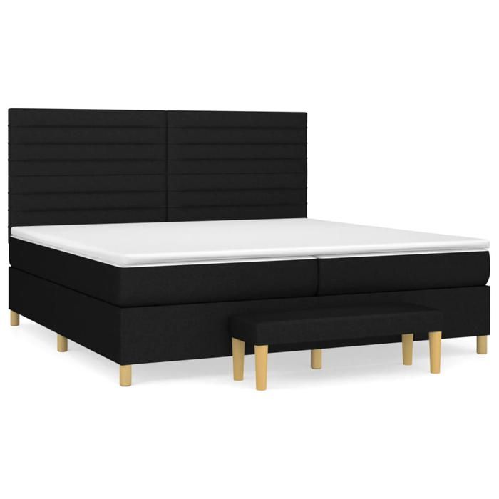 VidaXL Sommier à Lattes de Lit avec Matelas, Lit Rembourré avec Tête de Lit, Lit Double, Lit Adulte de Chambre, Moderne, 3137263