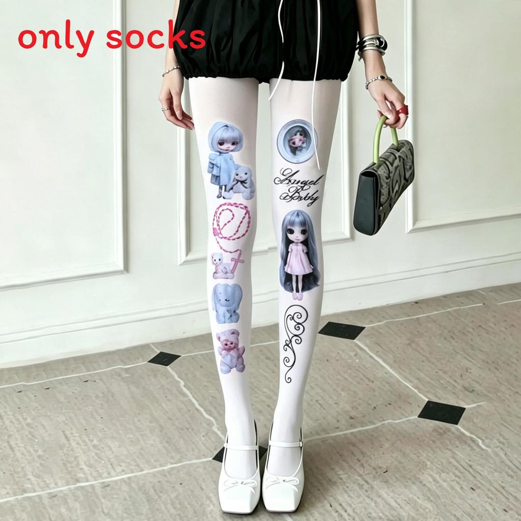 Cat Print Velvet Tights With Hip Lifting And Slimming For Casual Women
