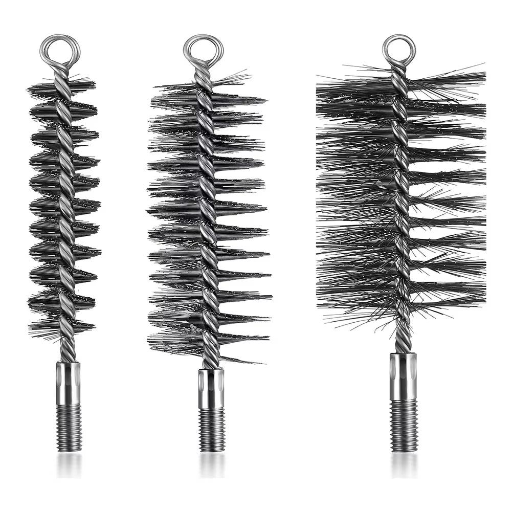 Cleaning Tool Black Chimney Sweep Kit Suitable For Hard-to-reach Areas Stainless Steel Bristles Chimney Cleaning