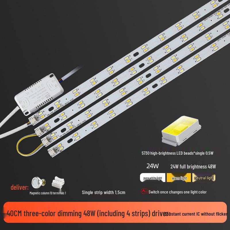 Three-Color LED Strip Light Panel for Living Room Ceiling