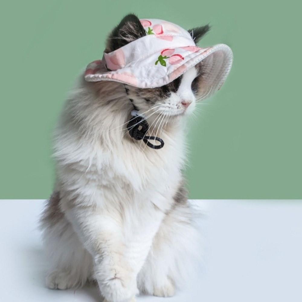 Breathable Pet Sun Hat Adjustable Cat Fisherman Hat Fashion Pet Visor Hat  Outdoor Travel