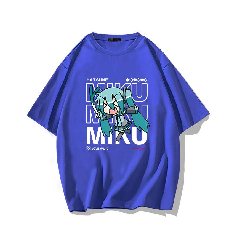 Diva Miku Hatsune Baumwoll-Kurzarm Herren Oversize T-Shirt für Teenager