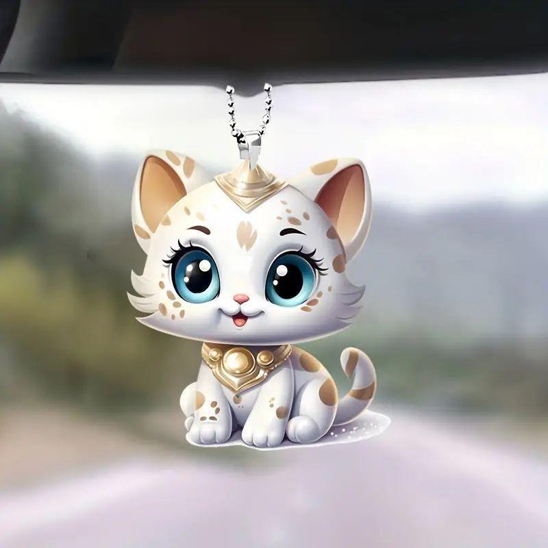 Acrylic Adorable Flat Animal Charm For Unique Car Interior Enhancement
