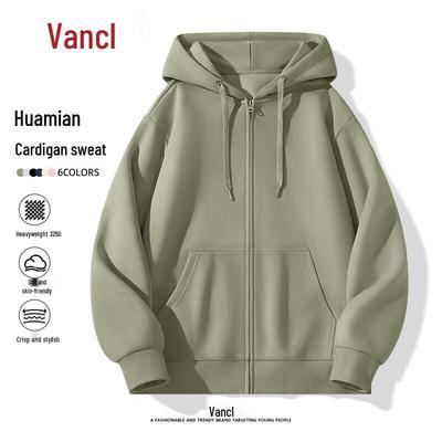 VANCL Men's Loose Fit Heavyweight Cotton Hooded Cardigan