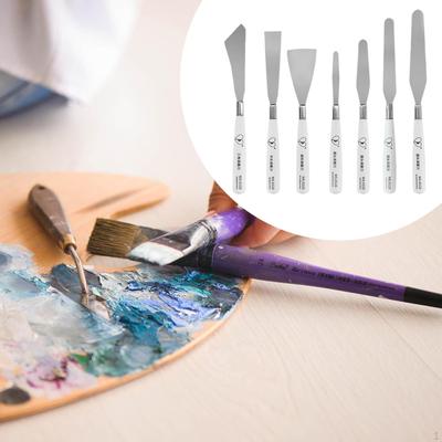 7 Pieces Knives Set Stainless Steel for Removing Paint Oil Colors Pros