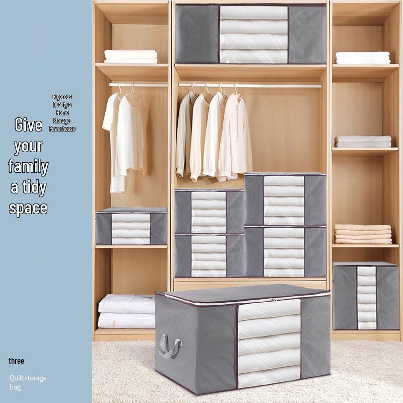Thickened Cotton Quilt Bag: Durable, Dustproof, Large Capacity, Non-Woven Storage for Clothes