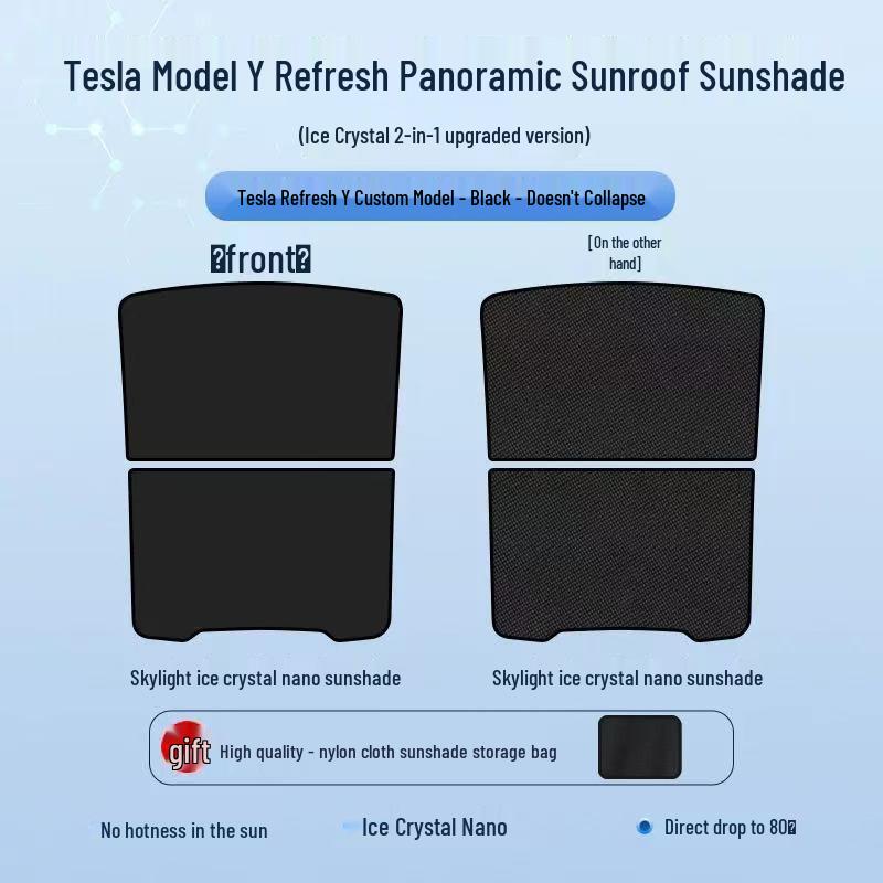 Tesla Model 3/Y Panoramic Sunroof Sunshade: Light-Blocking, Heat Insulation Protection