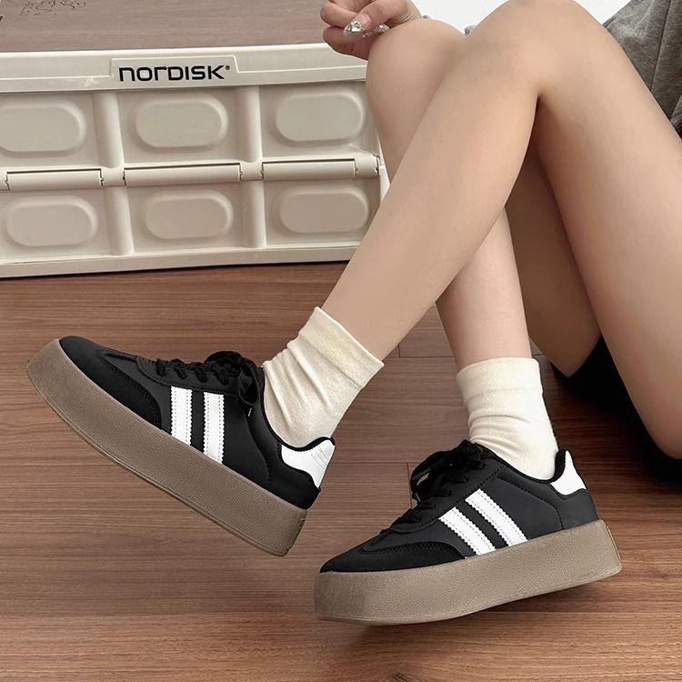 Dexun women's shoes 2025 spring and autumn new platform-soled retro little white shoes casual Forrest Gump shoes versatile sports board shoes