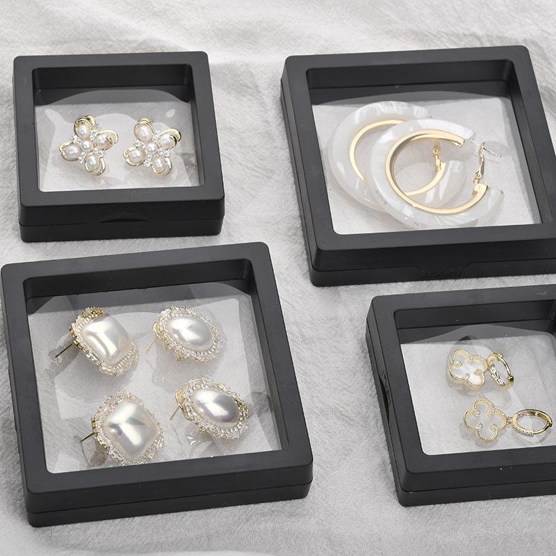 Anti-Oxidation Jewelry Box, PE Film Suspension Display Case, Dust-Proof Earring Storage Organizer