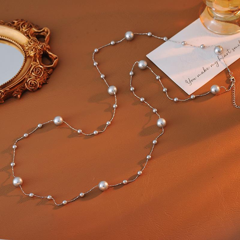 Elegant Fashionable Long Multi-layered Starry Necklace Light Luxury Niche Design Layered Sweater Chain серебряный