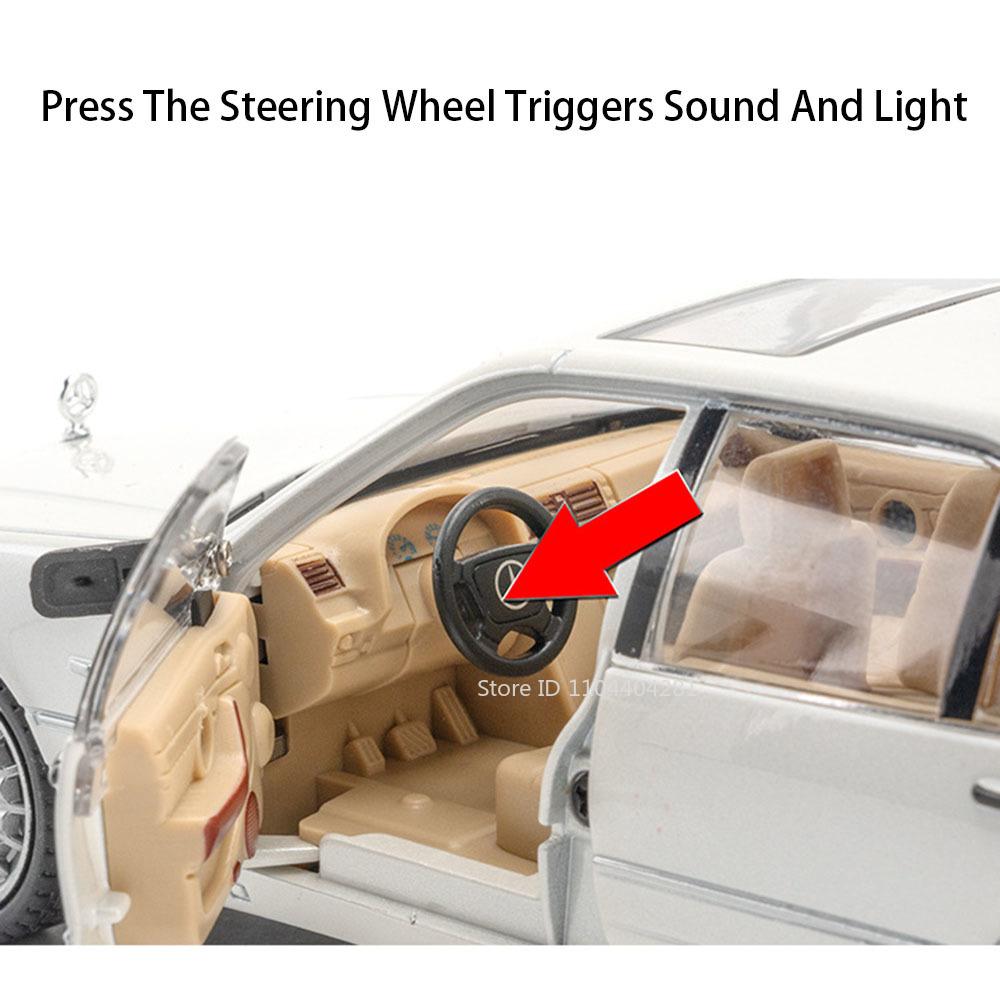 1:24 W140 320sel 300sl Models Toys Diecast Cars Doors Opened With Sound Light Pull Back Miniature Vehices Collect Fashion Gifts