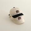 Baby Summer Mesh Hat Solid Color Letter M Embroidery Breathable Baseball Cap For Kids Boys Girls Short Brim Duck Tongue Cap
