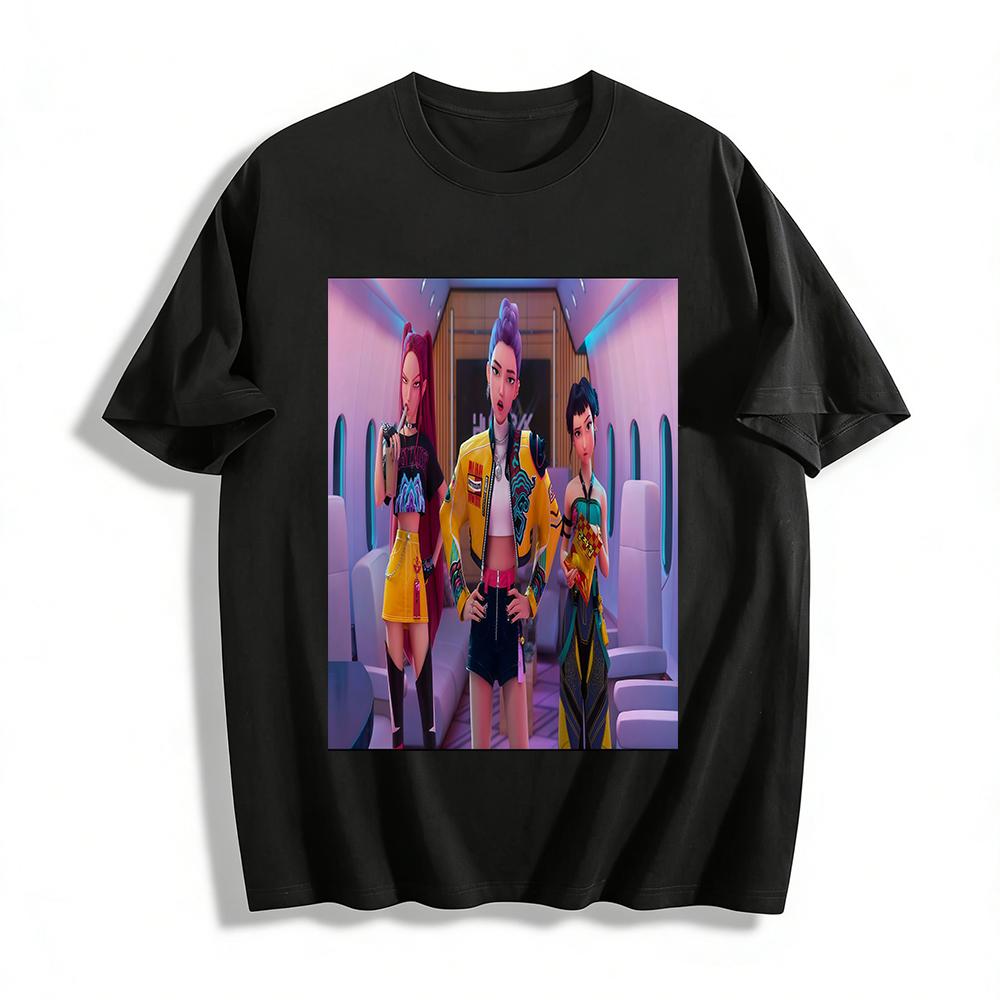 

Anime Style National Trend Girl Group Printed T-shirts Unisex Casual Short-sleeved Tops Fashion Tees Pure cotton T-shirt XXS