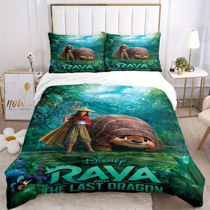 3pcs Raya & Tuk Tuk Raya and The Last Dragon Quilt Cover Set, Soft and Cozy Bedroom, Guest Room and Dorm Decorative Bedding 3-Piece Set 1 Qu