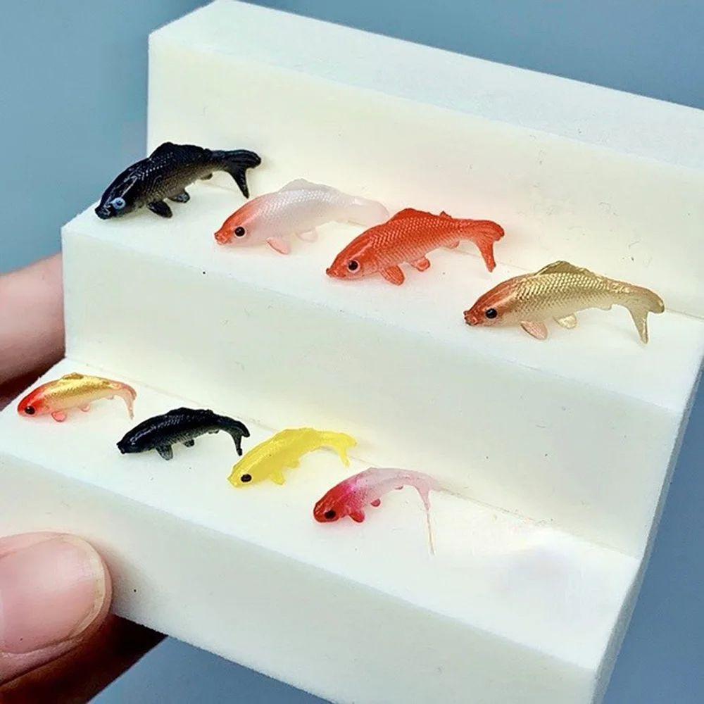 5Pcs Modeling Fish Tank Mini Scene Ornament Soft 3D Mini Fish Modeling Filler  Micro Landscape