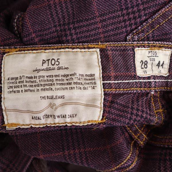 PT05 Glen Check Cropped Pants W28 Pink Button Fly Men's Used