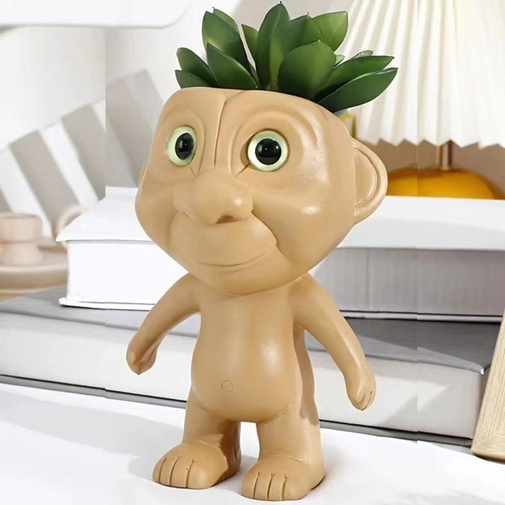 Minimalist Green Plant Flowerpot Quirky Hydroponic Flower Holder Elf  Vase  Gift