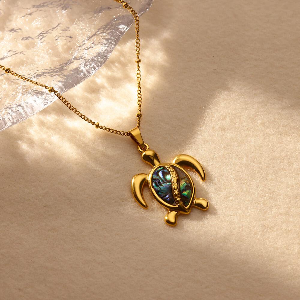 Drip Oil Bees Butterfly Cute Necklace For Women Gold Color Stainless Steel Turtle Charm Choker Christmas Jewelry Romantic Gifts