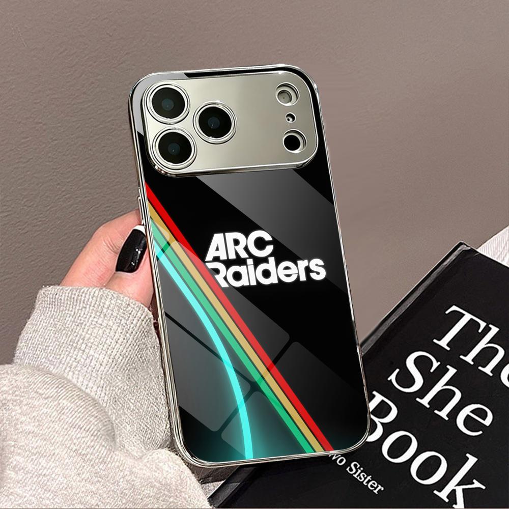 Game A-ARC Raiders Phone Case For iPhone 17 16 15 14 13 12 Pro Max Plus Electroplated Metal Shockproof Bumper Case Glass Back