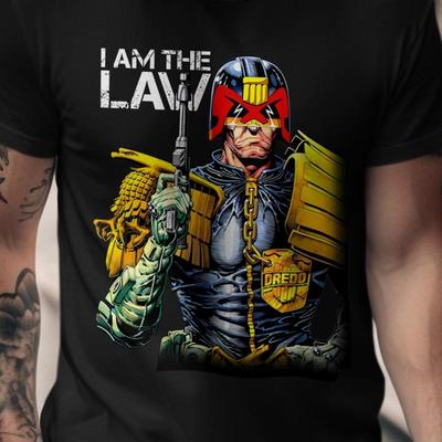 Judge Dredd T-Shirt - I Am The Law, Retro Comic Graphic Tee