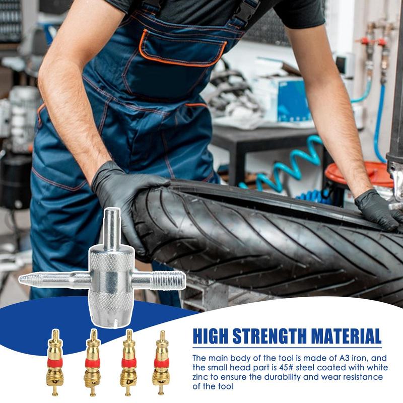 Valve Adjustment Tool High Strength Tire Valve Core Tool Valve Core Set Portable Tire Removal Tool Tire Repair Kit For Cars
