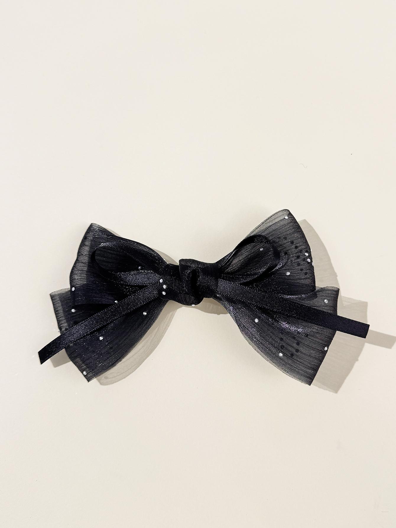 

Mesh bow hair clip, elegant French style, sweet ballet style, half tied hair, top clip hair accessory for women