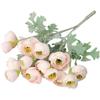 Artificial Camellia Flocked Camellia Silk Camellia Flowers Adjustable Wire Stems
