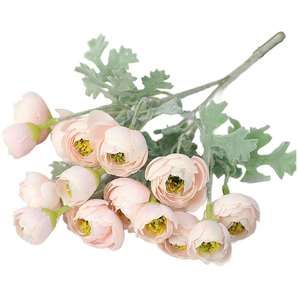 Artificial Camellia Flocked Camellia Silk Camellia Flowers Adjustable Wire Stems