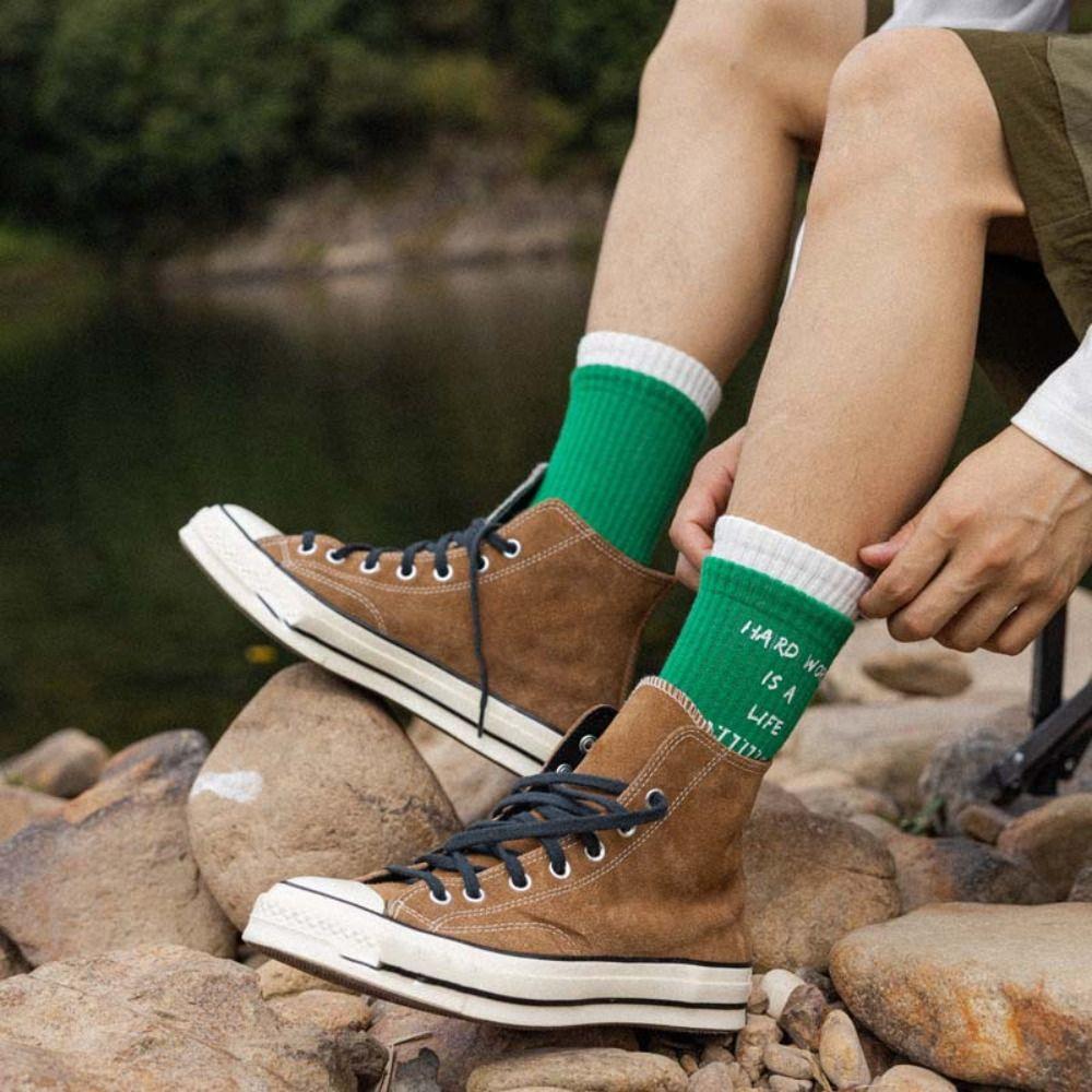 

Patchwork Men s Tube Sock Double Ribbed Running Ankle Socks Simple Sports Sock for Men Running 6Pairs