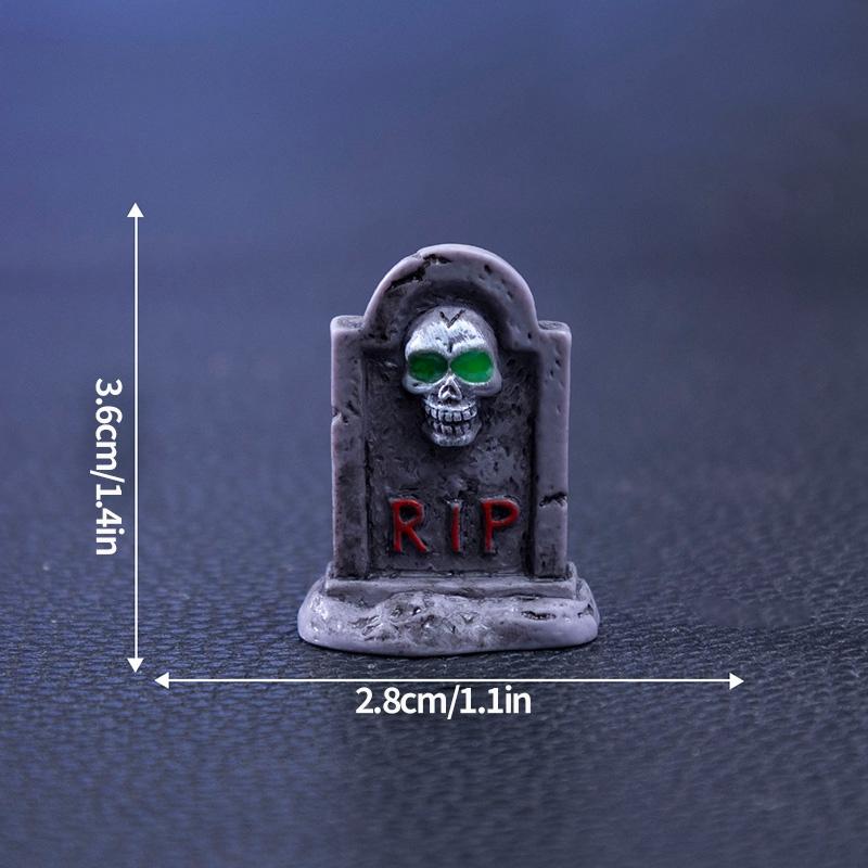 Halloween Decorations Skull Bat Mini Figurines Ornament Desktop Landscape Figurine Decoration