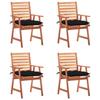 Outdoor Dining Chairs Set of 4 and Cushions Solid Acacia