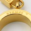 Used HERMES Scarf ring Kelly Cadena motif metal/leather 14.7g gold Brown plating
