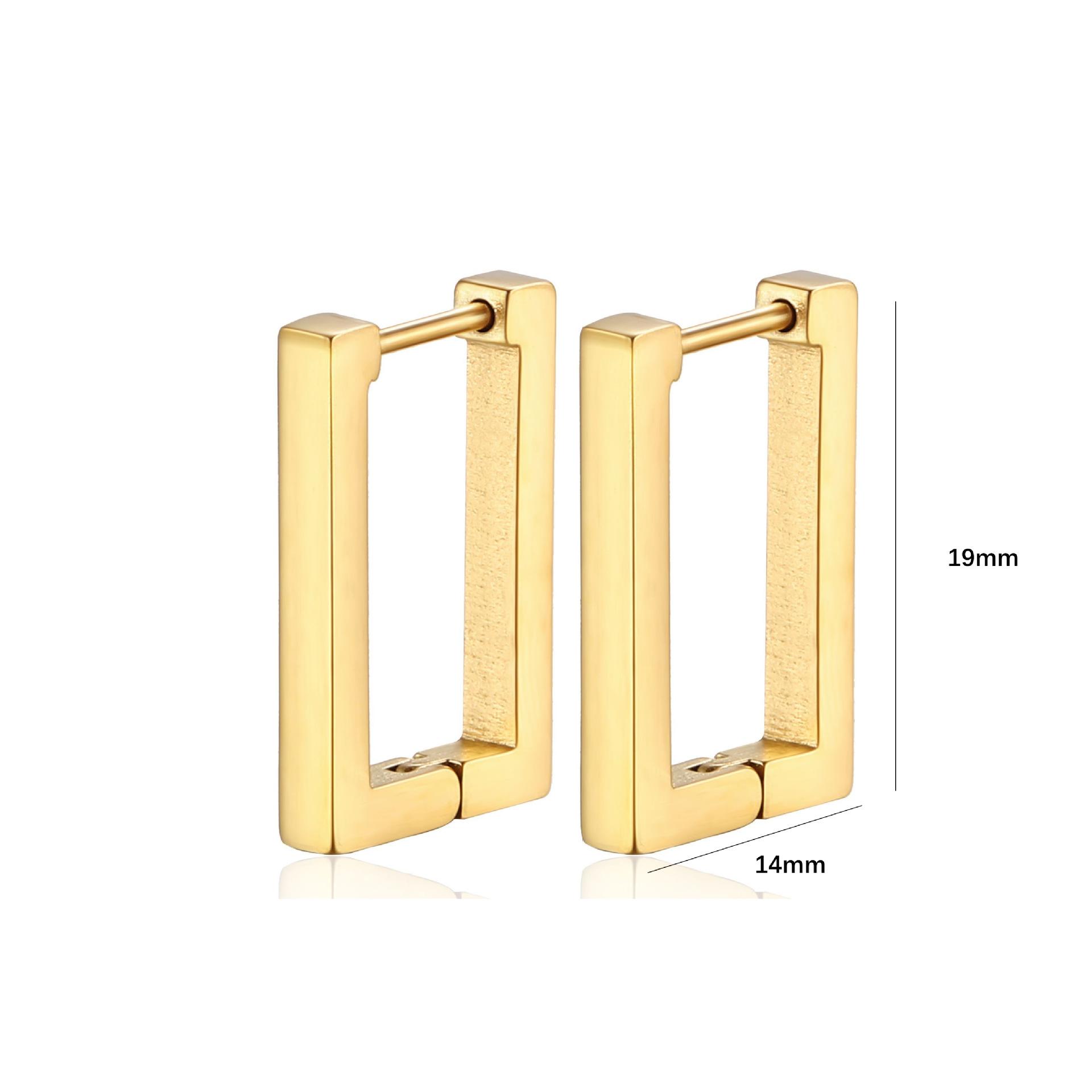 

Золотые геометрические квадратные прямоугольные женские серьги-пряжки простые холодные серьги высокого класса серьги-гвоздики