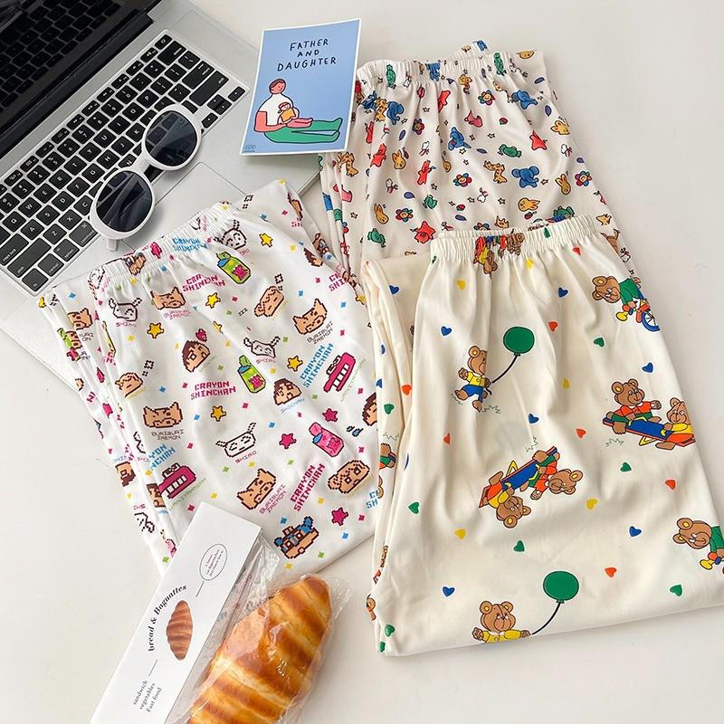 

Women’s Summer Cartoon Cat Pajama Set - Short Sleeve Cardigan Top & Shorts, Cute Age-Reducing Home Wear Double Extra Large (XXL)