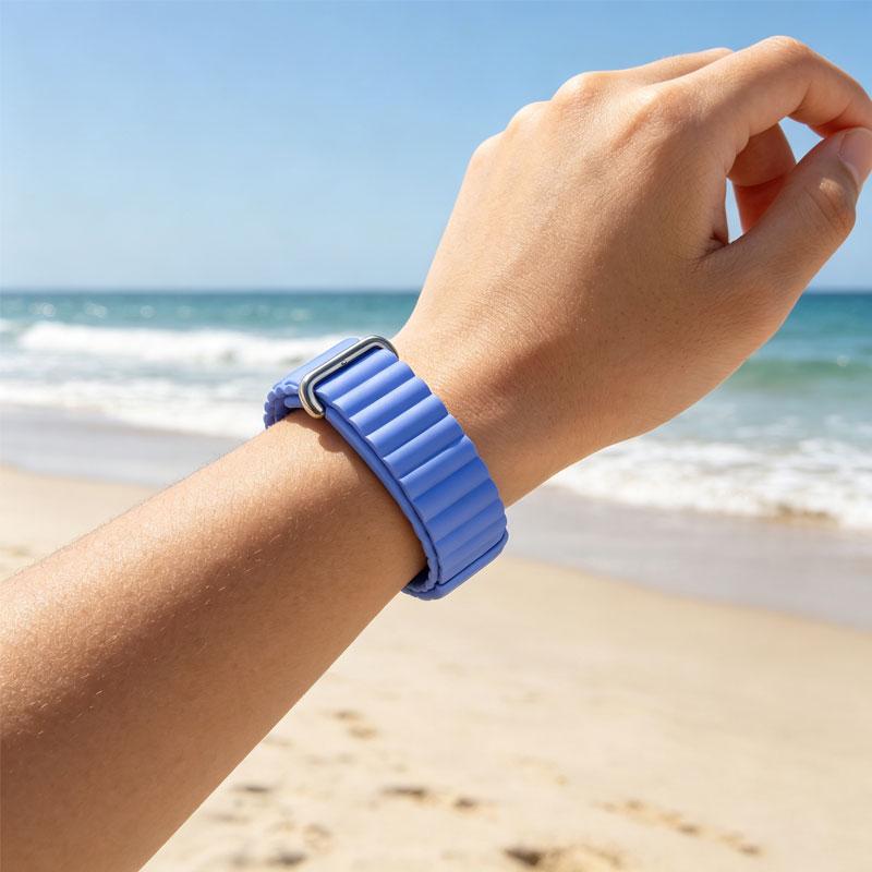 Silicone Magnetic Strap for Google Fitbit Air Rubber Loop Bracelet Outdoors Sports Band Wristband for Women Men