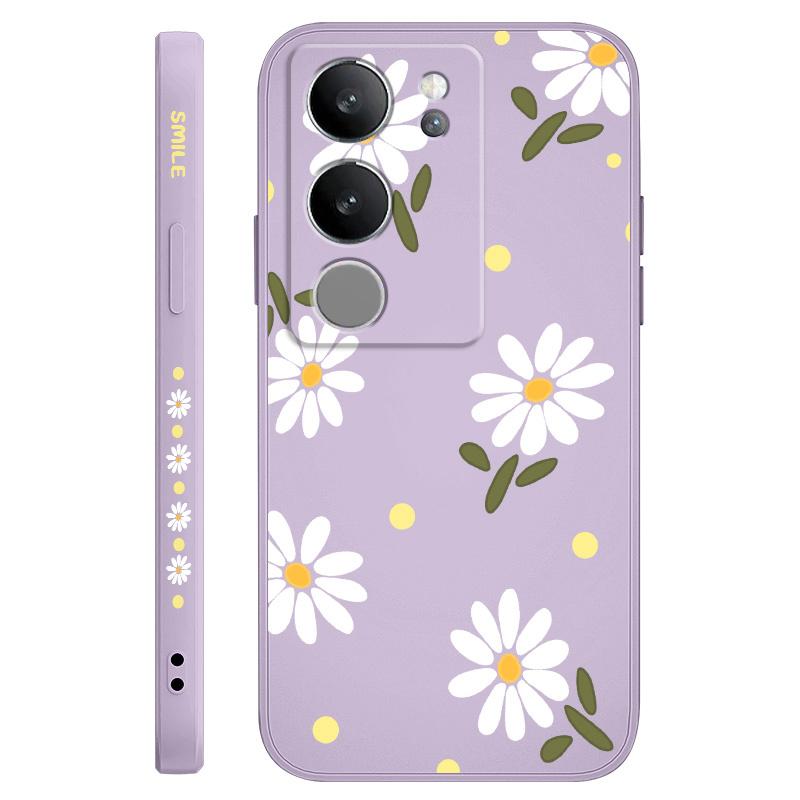 Coque de téléphone élégante Marguerite Pour VIVO V50 V40 V30 V29 V29E V27 V27E V25 V25E V23 V23E V21 V20 Y20 Y12 Y21 Y22 Y50 Y35 Pro 4G 5G