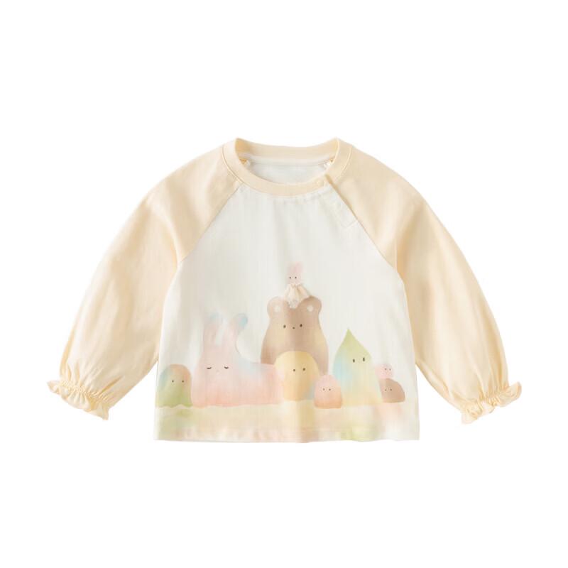 Dave & Bella Girls' Cartoon Long-Sleeve Cotton T-Shirt