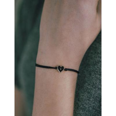 Heart Spade Enamel String Bracelet (Black) Bh6B36641Wb210