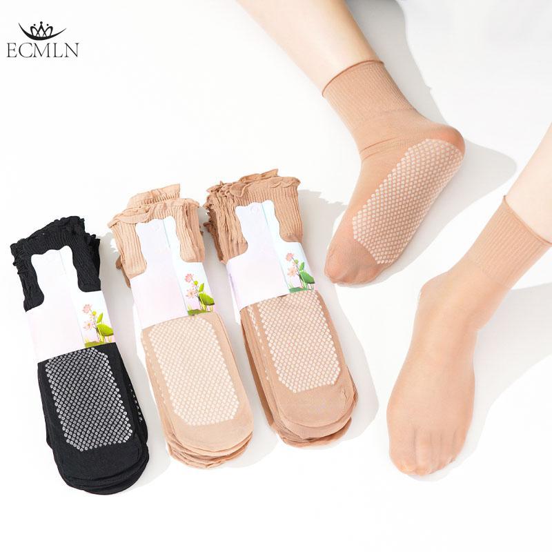 10 Pairs Cheap Wholesale Women's Ankle High Sheer Socks Summer Sexy Ultrthin Transparent Crystal Socks Women's Breathable and Non-slip Crystal Socks