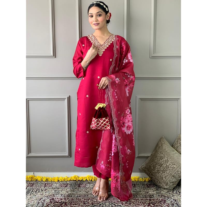 Suppar Sleave Elegant Embroidered Salwar Suit For Women Designed For Parties With Modern And Traditional Ethnic Wear Sty