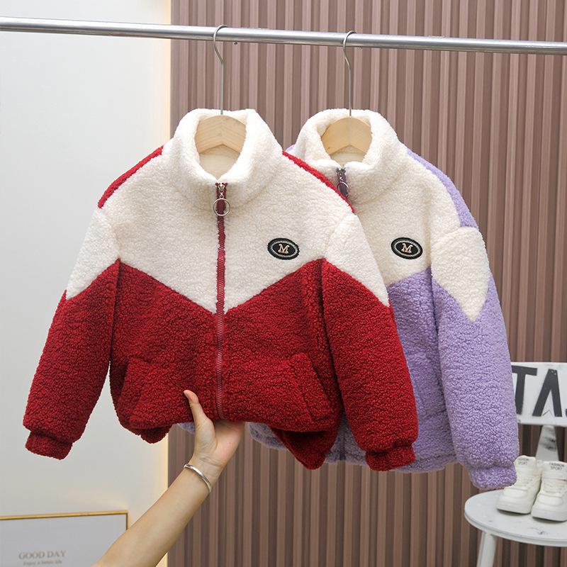 Girls' Fleece-Lined Winter Jacket 2024: Stylish, Warm Cotton Top, Trendy Korean-Inspired Sweater