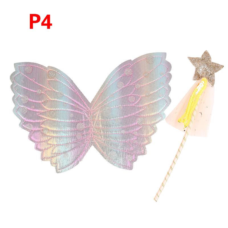 Children Beautiful Butterfly Angel Wings Girls Fairy Magic Wand Flower Fairy Performance Princess Birthday Party Dress Up Props