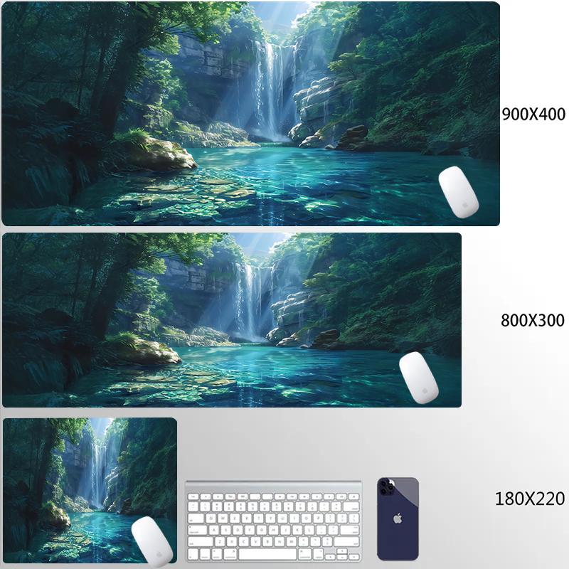 Scenery Sky Mouse Pad Anti-Slip Rubber Gaming Blue Carpet Large Natural Rubber Desk Mat Thick Seam Edge for Office