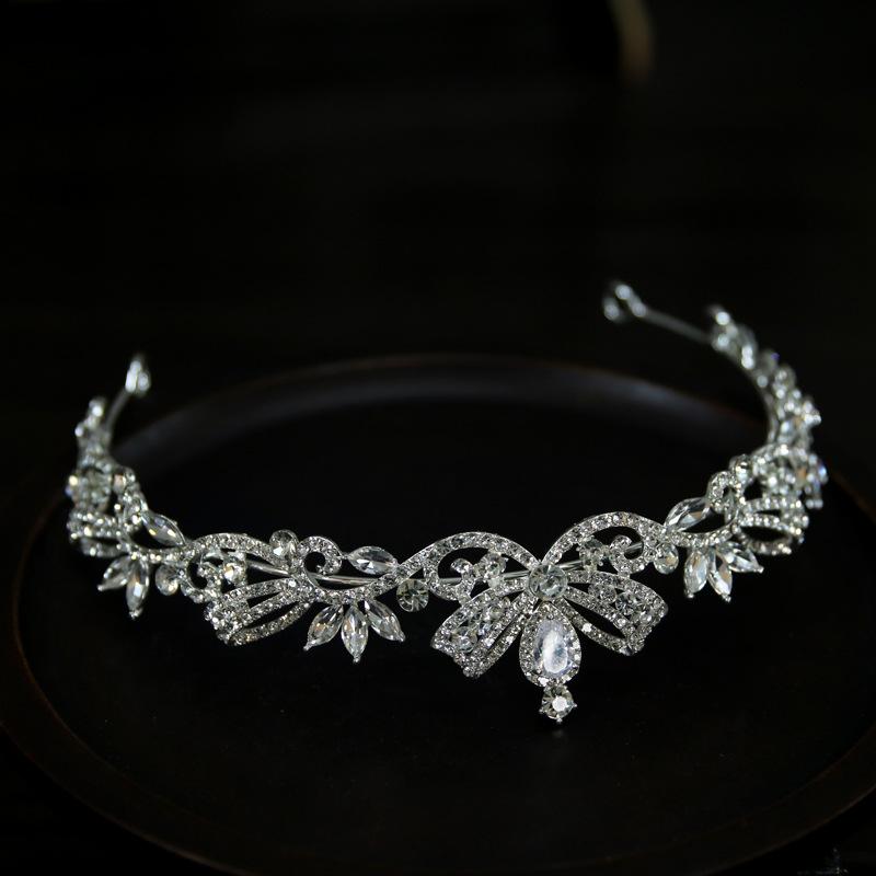 Koreansk Ny Stil Utsökt Zirkon Bröllopsklänning Brud Bröllopskrona Tiara Krona Tiara Håraccessoarer