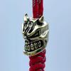 Brass Devil Skull Head Knife Beads Edc Outdoor Flashlight Woven Lanyard Charms Punk Diy Paracord Bracelets Pendants Accessories
