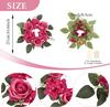 Artificial Flowers Candle Rings Wreaths Pillars Candle Holders Fake Rose Flowers Garland Candlestick Wedding Party Table Decors