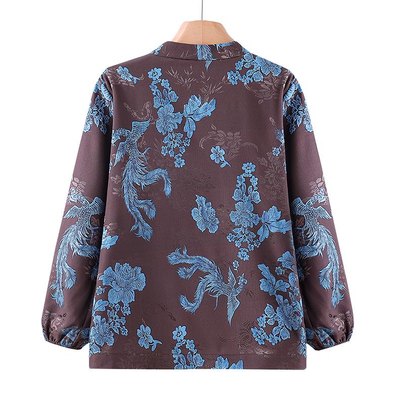 2025 Spring/Autumn High-End Light Luxury Women's Chinese Jacquard Tang Suit Long-Sleeve Shirt
