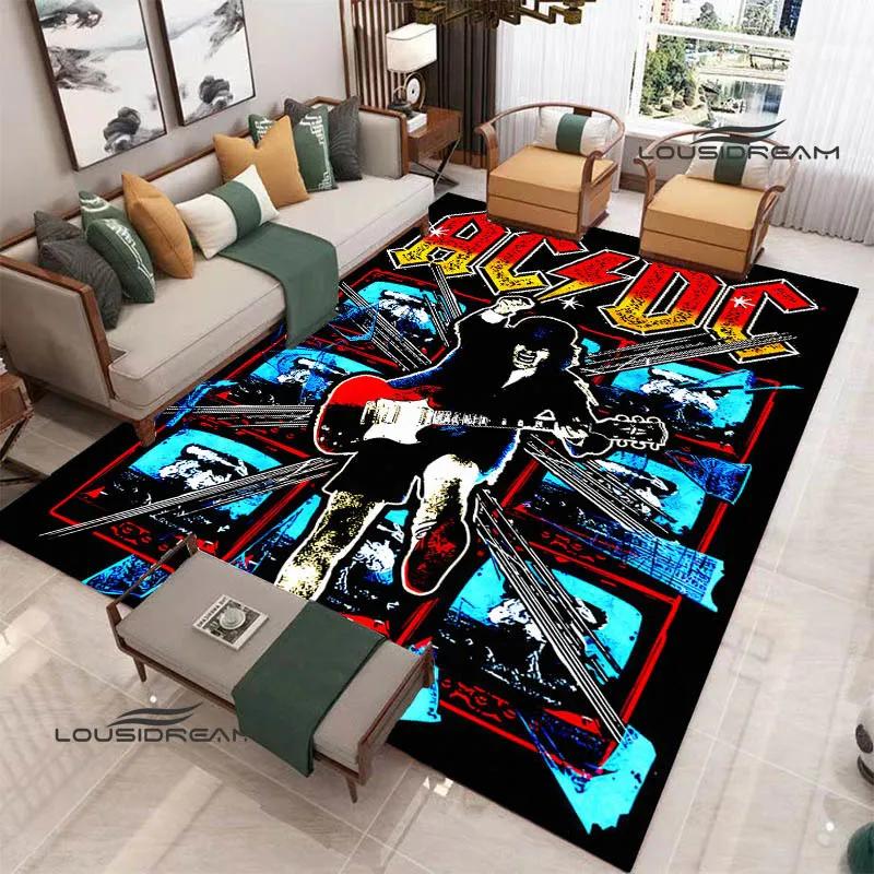 3D Rock Band AC/DC Printed Carpet Yoga Mat Non-slip Carpet Kitchen Mat Room Decor Carpets for Living Room Area Rug Birthday Gift
